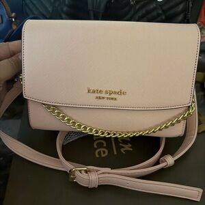 kate spade Blush Pink Crossbody with Gold Chain Trim